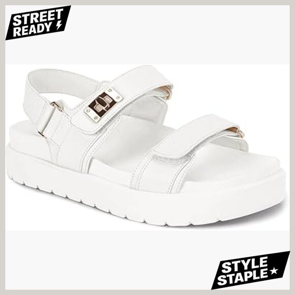 Women\'s Platform Sandals Double Strap Comfortable Flat Summer Beach